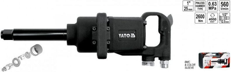 Yato YT-0960 Schraubendreher Schlagbohrer mitAkku 2600 Nm Schwarz