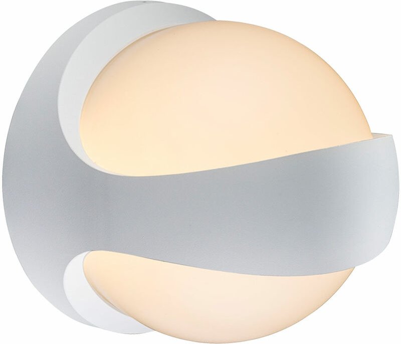 Wandleuchte Up Down Außenlampe Fassadenleuchte weiß Balkonleuchte Kugel, Aluminium, 1x led 12W 520Lm warmweiß, HxBxA 20x...