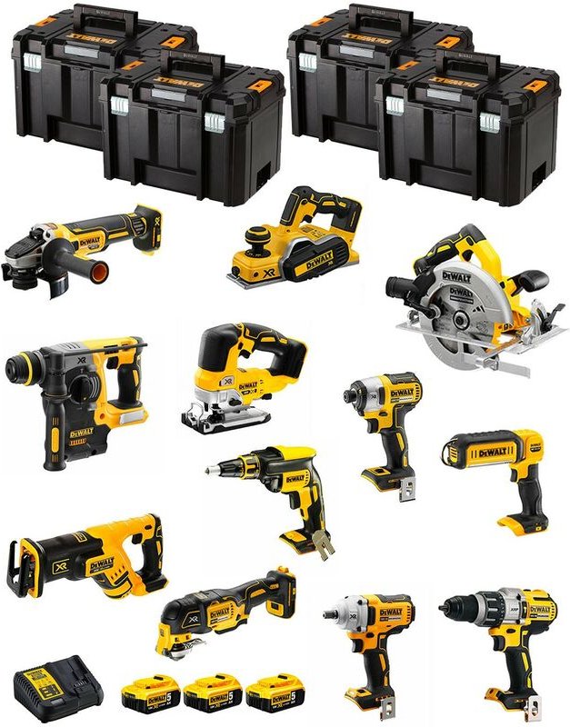 Dewalt - Kit DWK1201T (DCD996+DCH273+DCG405+DCF887+DCF894+DCS334+DCS570+ DCS355+DCP580+DCS367+DCL050+DCF620+3x5,0Ah+DCB1...