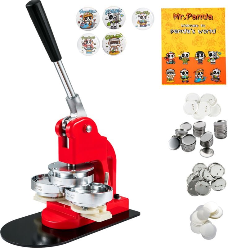 Buttonmaschine, 75 mm (3 Zoll) Button-Stanzer-Set. DIY-Geschenke für Kinder. Zubehör mit 500 Teilen, Kreisschneider, Zau...