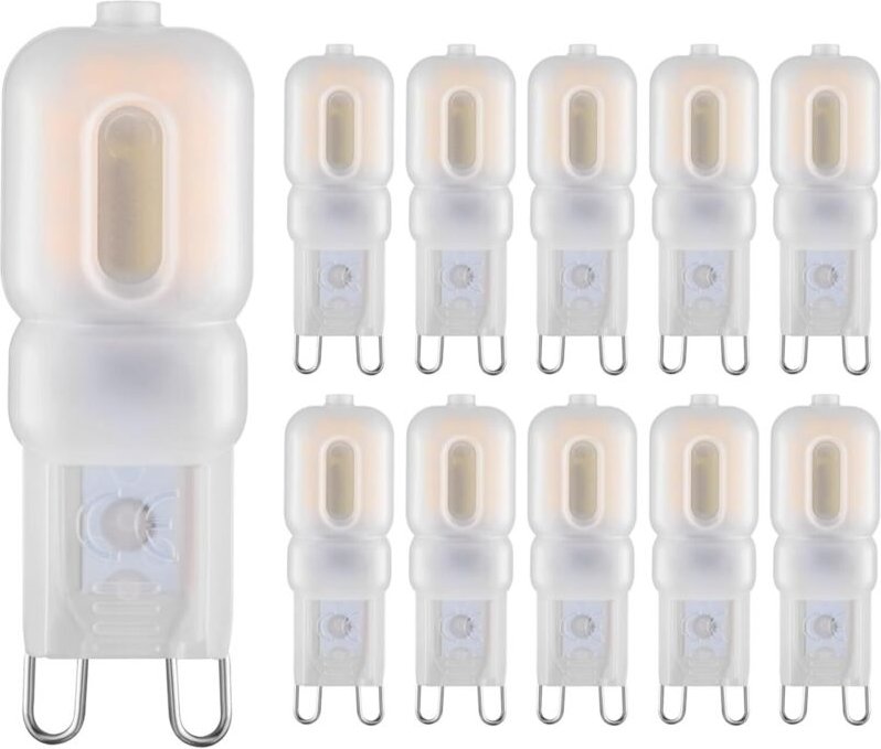 G9 LED-Lampe 3W entspricht 20、25-W-Halogenlampe, 10er-Pack, T4 G9, 220 V, G9-Sockel, warmweiß (3000K)