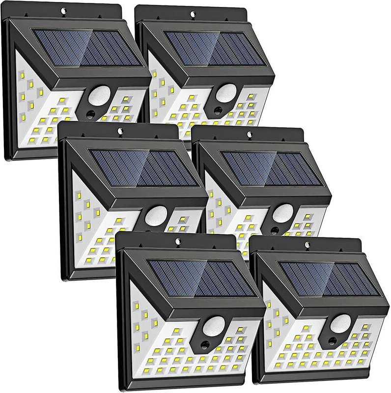 Gotrays - Solarleuchte für den Außenbereich mit Bewegungsmelder 40 LEDs 3 Modi Wasserdicht Schwarz