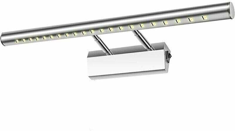 LED Badezimmerspiegelleuchte - IP44 wasserdichte Wandleuchte, 180° verstellbar mit Schalter aus Edelstahl, Beleuchtung f...