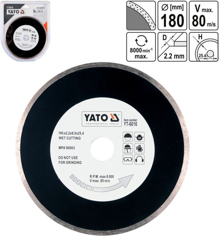 Yato YT-6017 Zubehör für Winkelschleifer Trennscheibe