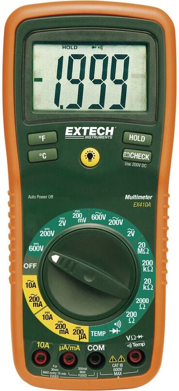 Extech - EX410A Hand-Multimeter digital cat iii 600 v Anzeige (Counts): 2000