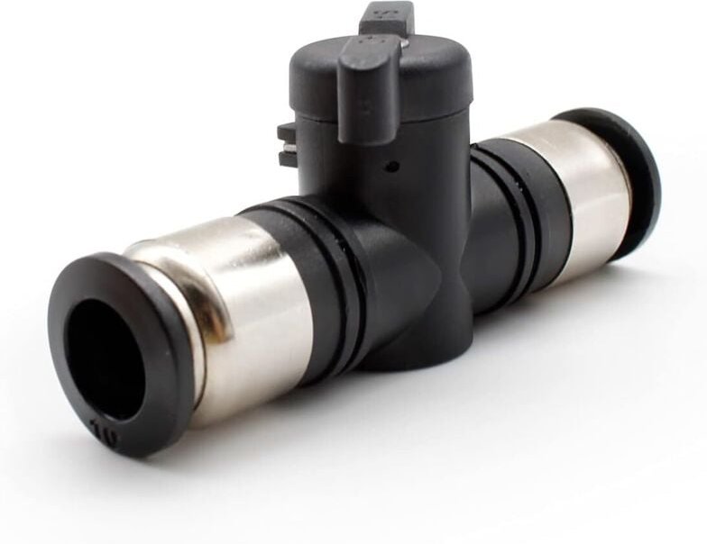 Sollbry 10 mm pneumatischer Kugelhahn, Luftstromregler mit Innendurchmesser, Ventil-Schnellanschluss schwarz, für pneuma...