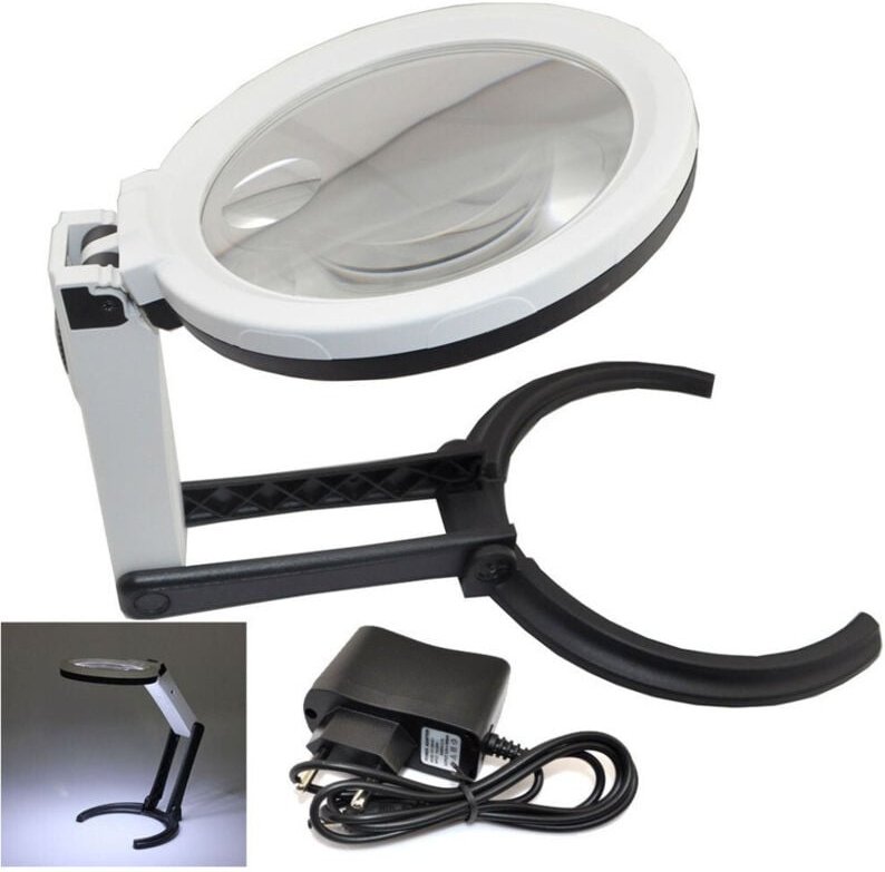 Trade Shop Traesio - Trade Shop - Tischlupenleuchte mit 10 LEDs, tragbar, 120 mm bis 28 mm -