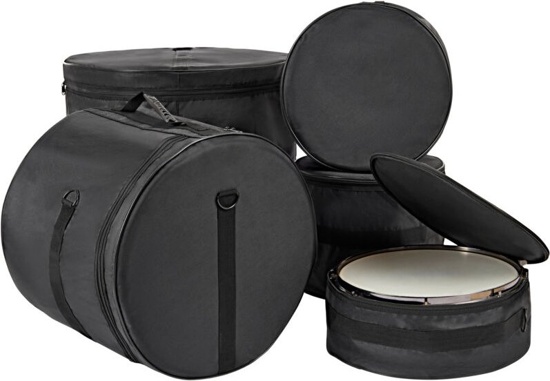 Mophorn 5-teiliges Schlagzeugtaschen-Set, 1680D Oxford-Gewebe, gepolsterte Taschen und Koffer mit 1,5 m Schultergurt, Tr...