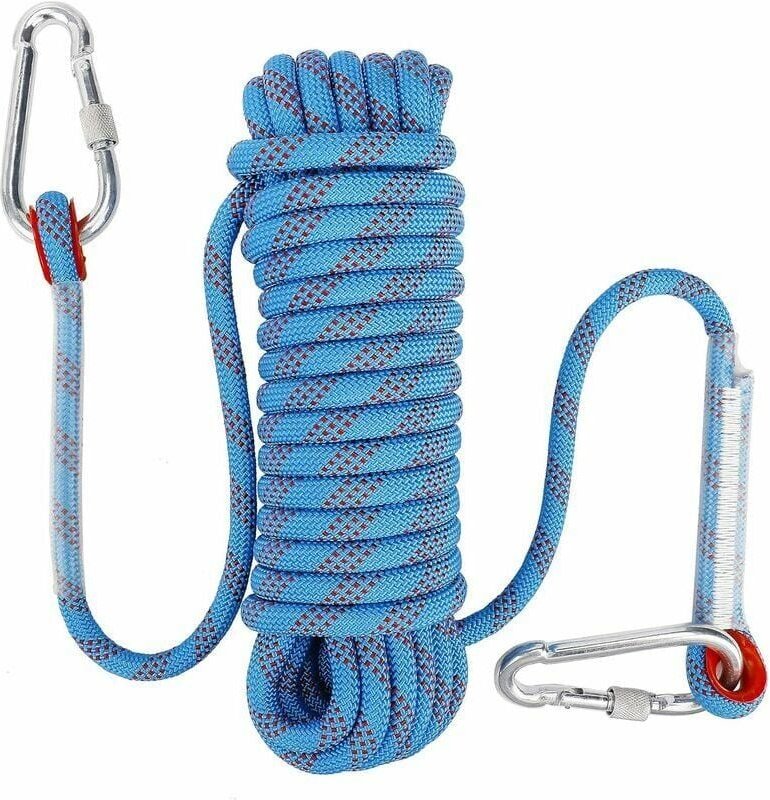 Corde d'escalade avec Mousqueton de Sécurité Statique 10mm Corde d'alpinisme Polyester Sauvetage pour Randonnée Alpinism...