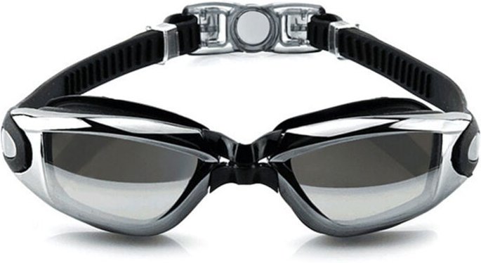 Schwimmbrille mit schwarzer Beschichtung – Antibeschlag- und UV-Schutz-Schwimmbrille mit Aufbewahrungsbox – verstellbare...