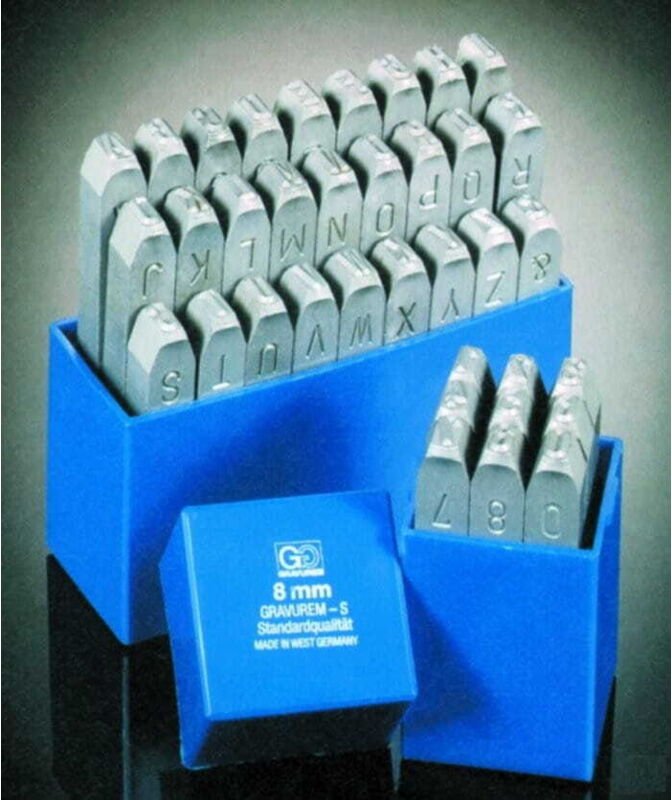 Gravurem - Schlagzahlen Stanzset DIN1451 Zahlenstanzer Schlagstempel 0-9 Schrifthöhe 6 mm
