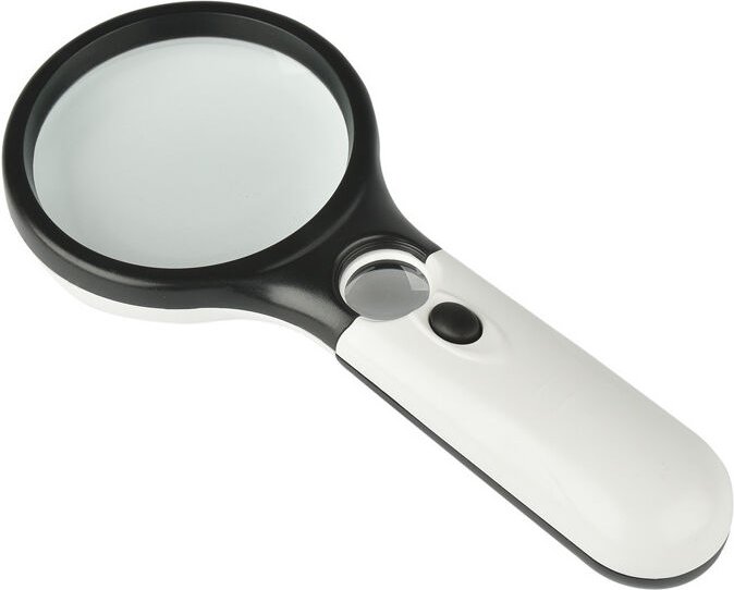 Beleuchtete Leselupe, 10X 30X Lupe, Handlupe, beleuchtete Lupe, beleuchtete Lupe für Zeitungen, Lesen, Schmuck, Senioren...