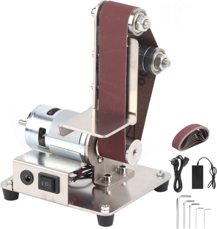 Ej.life - Wakects Mini Bandschleifer Standschleifer 7-Fach Verstellbarer 110-240V Automatische Spannungsanpassung diy Po...