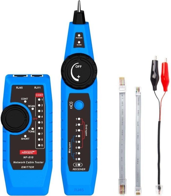 NF-810 Multifunktions-Netzwerktester, Ethernet-LAN-Netzwerkkabel-Tracker mit Telefonleitungstester, Netzwerkleitungsscan...