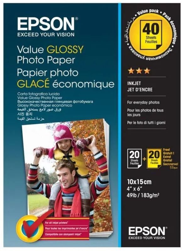 Epson Value Photo Paper Glossy - Glänzend - 100 x 150 mm 20 Blatt Fotopapier (Packung mit 2)