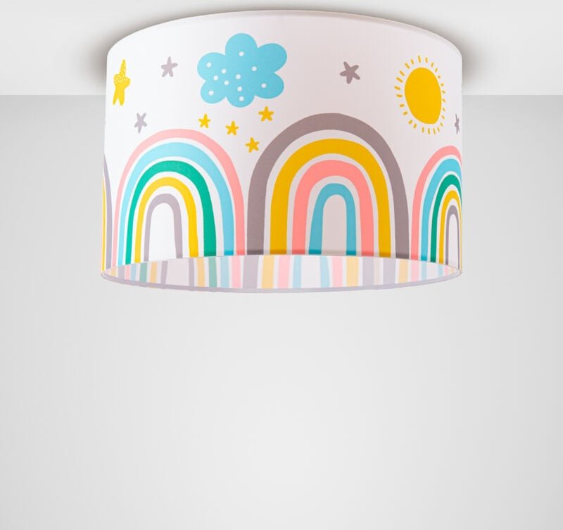 Kinderlampe Lampe Babyzimmer Regenbogen Sterne Stehlampe Tischlampe Deckenlampe Deckenleuchte - Weiß, Mehrfarbig 1 (Ø45....