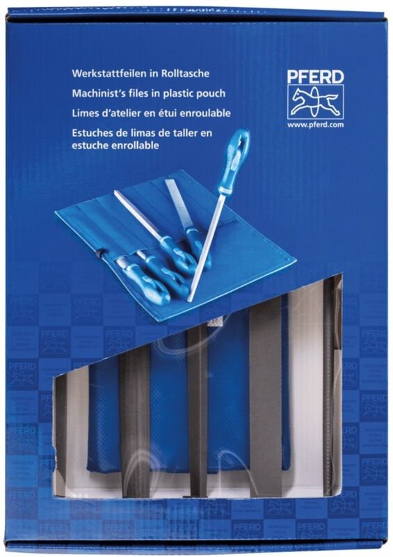 Werkstattfeilen-Set wru 5-tlg. in Rolltasche 250mm Hieb 2 universell zum Schruppen und Schlichten - Pferd