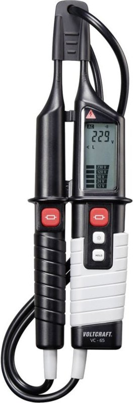VOLTCRAFT VC 65 Zweipoliger Spannungsprüfer CAT III 1000 V, CAT IV 600 V Akustik, LCD, LED