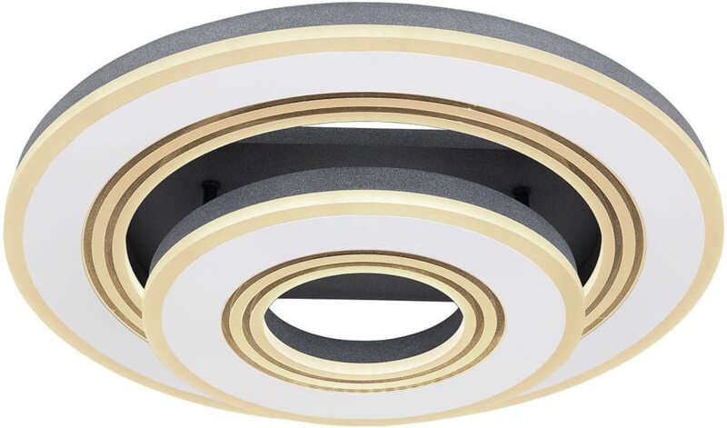 Globo - led Deckenleuchte dimmbar Fernbedienung Deckenlampe 50 cm, rund in schwarz weiß, 50W 2080lm 2700-6000K, DxH 50x1...