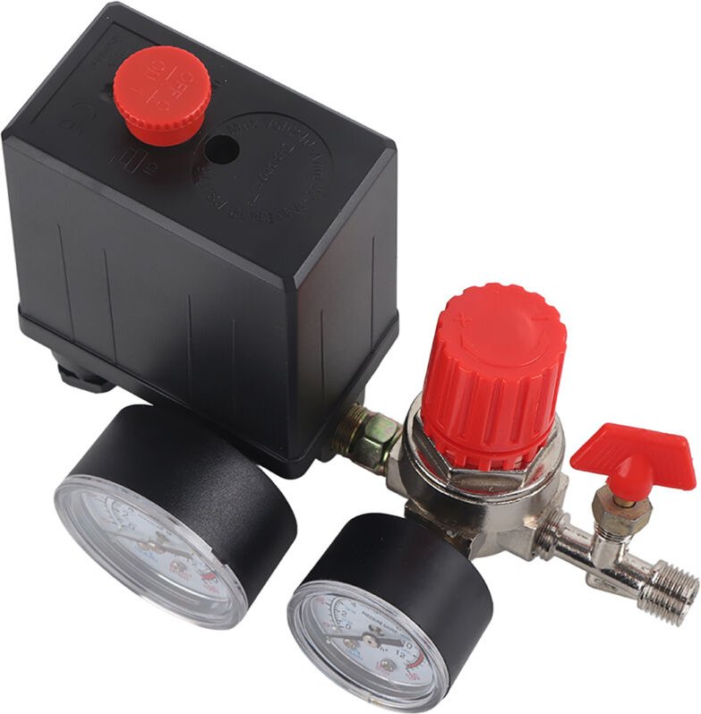 Eosnow Kleiner Druckschalter-Steuerventilregler für Luftkompressoren, mit Messgeräten