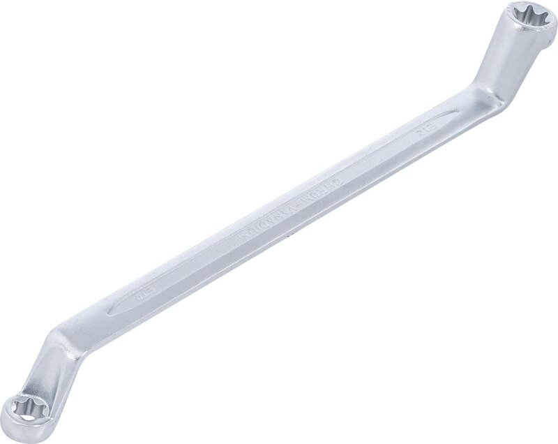 Doppel-Ringschlüssel mit E-Profil-Ringköpfen gekröpft SW E10 x E12