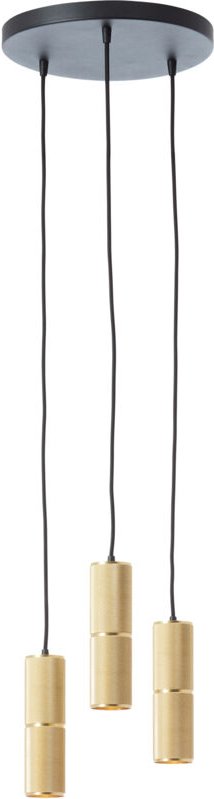 Pendelleuchte Marty LED-Pendellampe, d: 30 cm, 3x 350 lm, 3000 k, schwarz/matt goldfarben - Brilliant