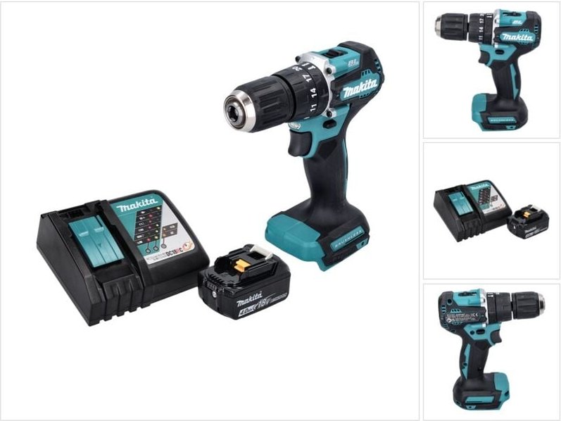 Dhp 487 RM1 Akku Schlagbohrschrauber 18 v 40 Nm Brushless + 1x Akku 4,0 Ah + Ladegerät - Makita