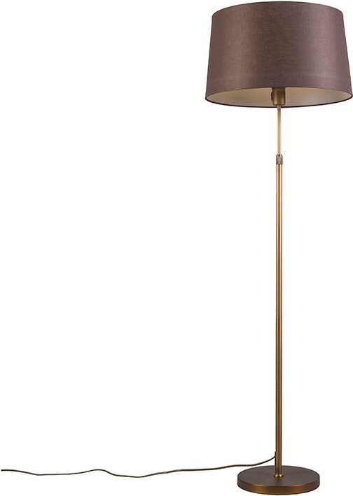 Smarte Stehleuchte Bronze mit braunem Schirm 45 cm inkl. wlan A60 - Parte