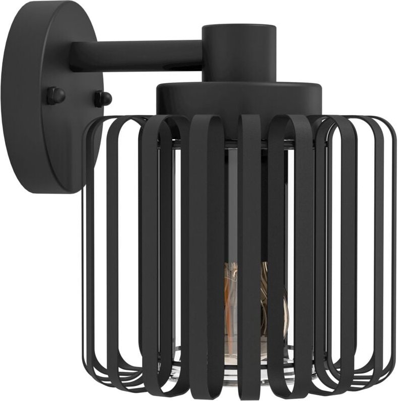 Eglo - Außen-Wandlampe Selinus, elegante Außenleuchte, Wandleuchte Outdoor, Außenlampe aus Metall in Schwarz und Glas, I...