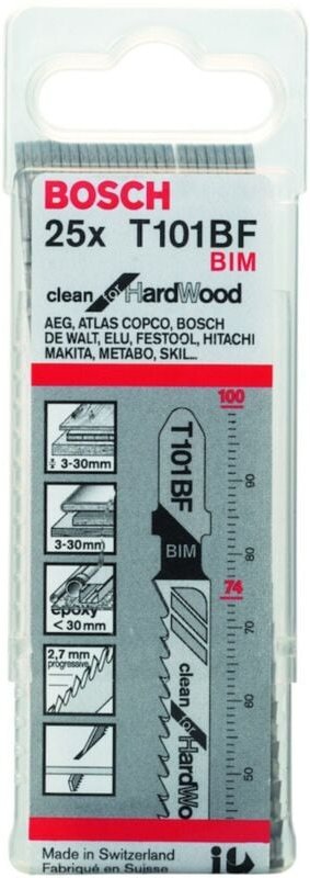 Pro Hardwood clean T101BF Stichsägeblatt, 100 mm, 25 Stück - Bosch