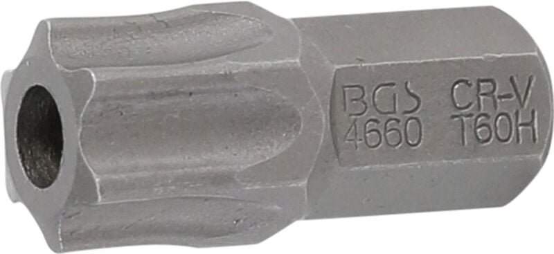 Thumbnail - Bgs Technic - Bit Länge 30 mm Antrieb Außensechskant 10 mm (3/8') T-Profil (für Torx) mit Bohrung T60