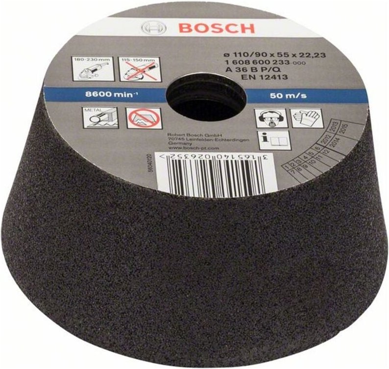 Thumbnail - Bosch - Schleiftopf, konisch-Metall/Guss 90 mm, 110 mm, 55 mm, 36