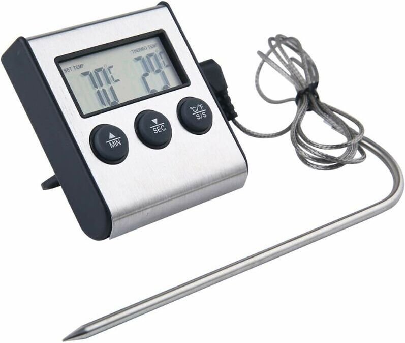 Fleischthermometer zum Kochen, Lebensmittelthermometer mit Sonde zum Grillen von Fleisch, Barbecue, Wasser, Milch, Wein,...