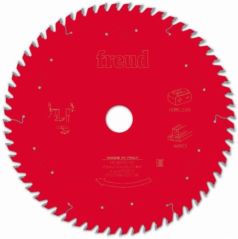 Freud - Sägeblatt für Akku-Handkreissäge Ø254 2,1/1,6 AL30 Z60 ba 15° - F03FS10074 -FR24W007TC