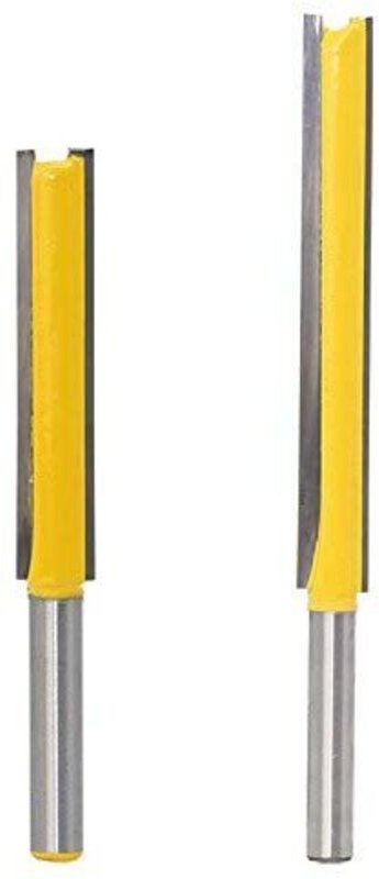 2 Stück 6,35-mm-Schaft-Bündigfräser, extra lange Hartmetall-Fräser, Holzbearbeitungs-Fräsklinge 50 mm 76 mm