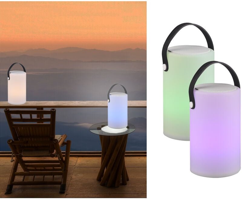Akku led Tischleuchte bermuda mit rgb & Bluetooth Lautsprecher, h: 21cm