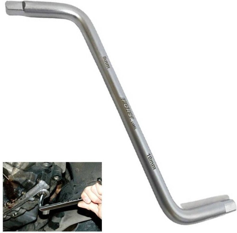 Trade Shop Traesio - Trade Shop - Vierkantschlüssel zum Abschrauben des Ölwannendeckels für Autos, 8/10 mm, Ölwerkstatt,...