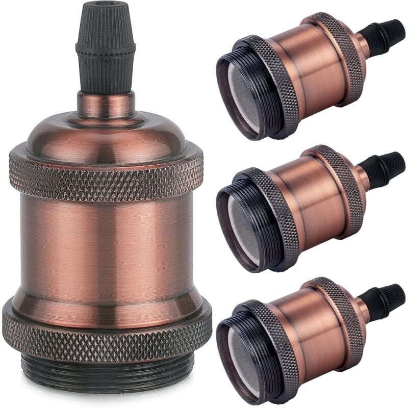 4 Stück Vintage-E27-Lampenfassung, Edison-Retro-Hängelampe, massiver Keramik-Adapter - Lablanc