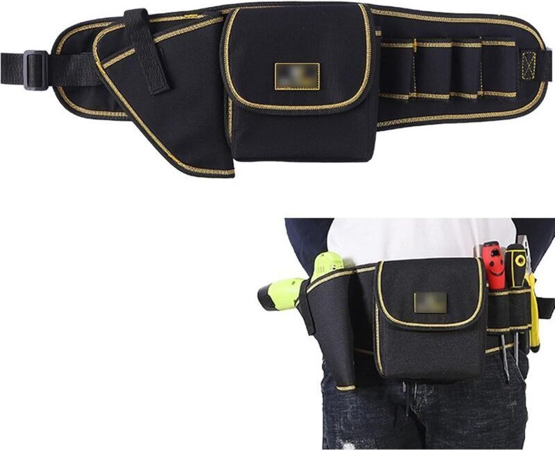 Professioneller Werkzeuggürtel, wasserdichtes Oxford-Gewebe, verstellbarer Gürtel, Werkzeugaufbewahrung mit 1 Tasche, 1 ...