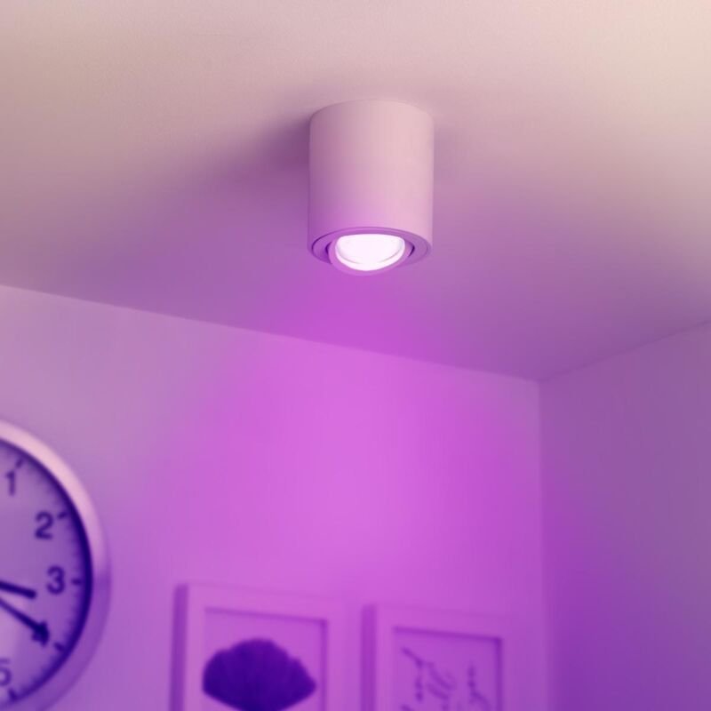 Runder Aufbaustrahler schwenkbar Deckenbeleuchtung - Farbe: weiß - LED Leuchtmittel: GU10 5W RGB+CCT 230V dimmbar 60°