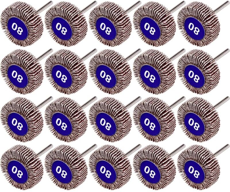 Tigrezy - 20 Stück Fächerschleifscheibe, 80er Körnung Schleiffächerschleifscheibe 100 Schleifpapier für Dremel Rotations...