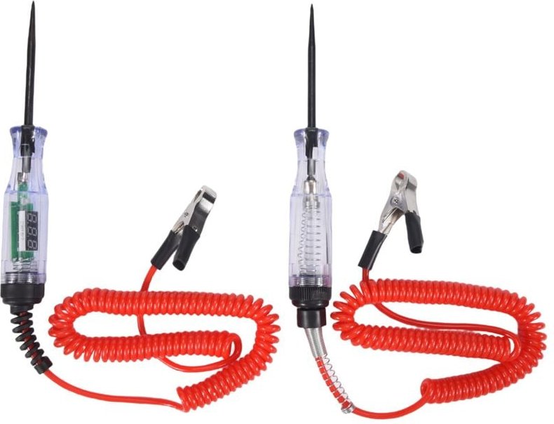 Tlily - Prüflampe, 2 Stück, 6 v – 24 v dc, Kfz-Stromkreistester und digitale LCD-Anzeige für elektrische Autospannung un...