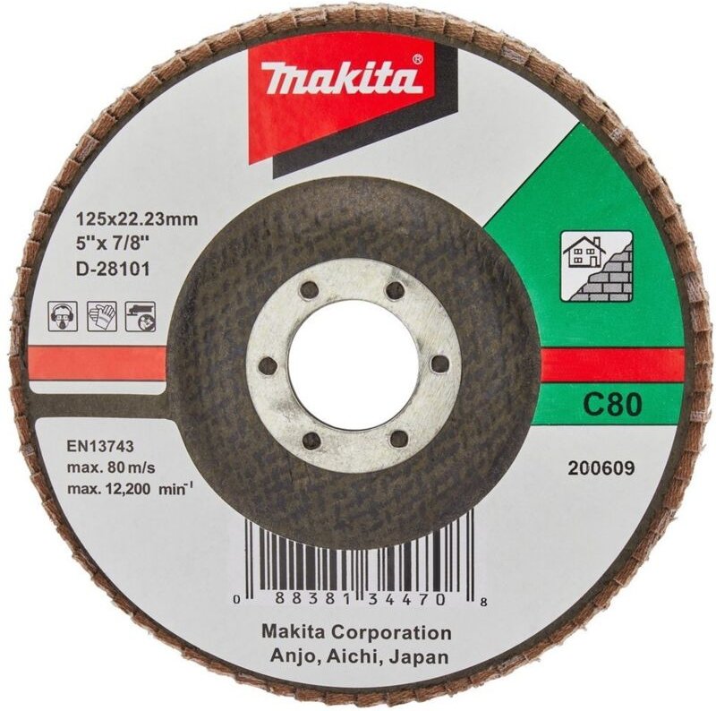 Fächerschleifscheibe 125 mm, C80F - Makita