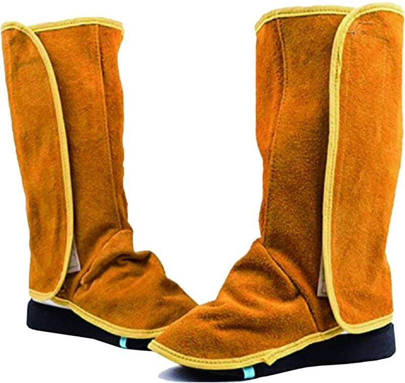 Shining House - Schweißer-Schuhschutz, flammhemmende Schuhüberzüge, 1 Paar Leder-Schweißgamaschen, für Elektroschweißkon...