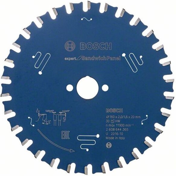 Kreissägeblatt Expert for Sandwich Panel, 160 x 20 x 2,0 mm, 30 - Bosch