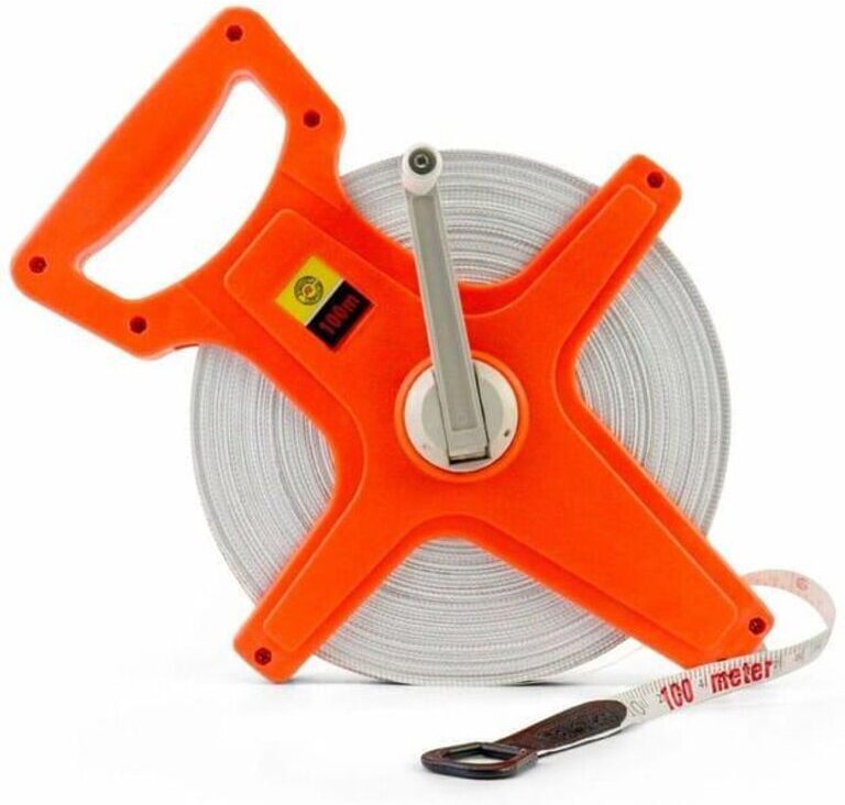 Fiberglas-Maßband, Bandrolle, 100 m / 330 Fuß, doppelseitig