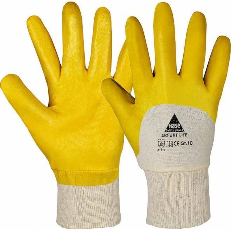 Hase Safety Gloves - Arbeitshandschuhe, Nitril, Erfurt lite, en 388, en 420, Größe 7