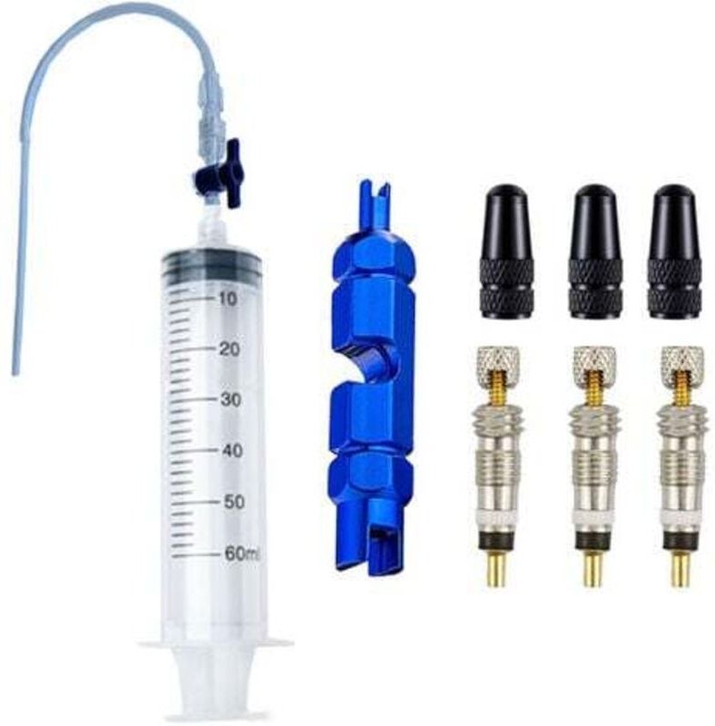 Lablanc - Tubeless-Fahrrad-Dichtmittelspritze, 60 ml Fahrrad-Dichtmittel mit Werkzeug zum Entfernen des Ventilkerns für ...