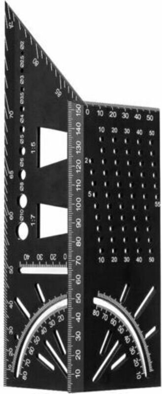 3D-Winkelmesser, Winkellineal, Aluminiumlegierung, 45°- und 90°-Gehrungswinkel, Messlineal für Holzbearbeitung an Balken...