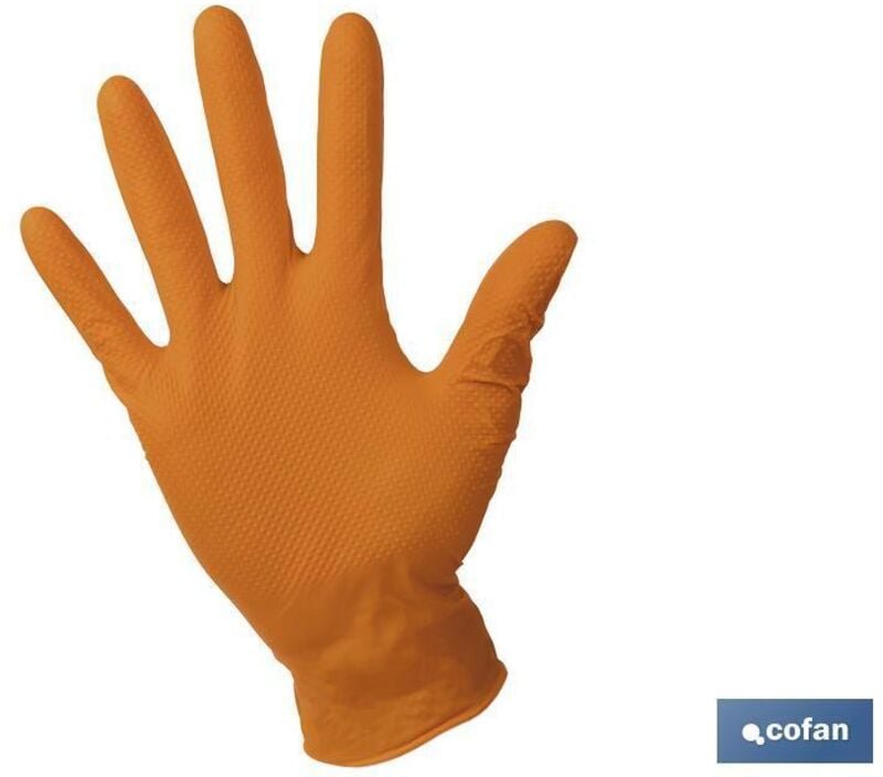 Schachtel mit 100 Nitrilhandschuhen mit Rautenstruktur GRÖSSE S COFAN 11000226-S